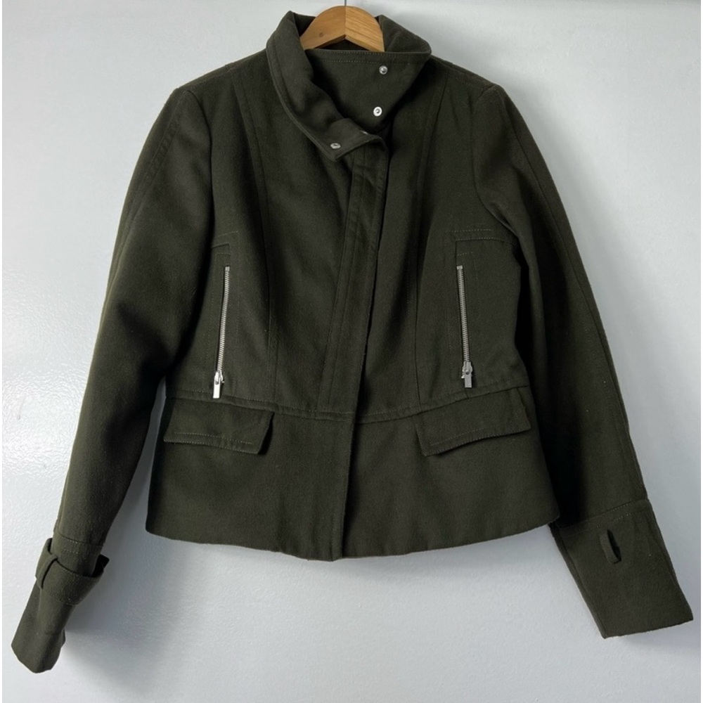 OLIVE GREEN EXPRESS LINED WOOL COAT